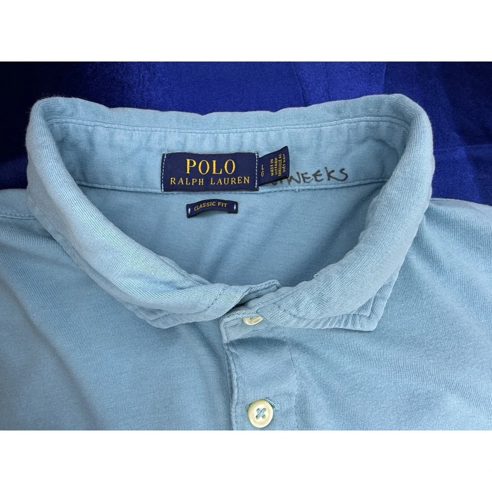 Polo Ralph Lauren Men's Large Classic Fit Light Blue Short Sleeve Polo
